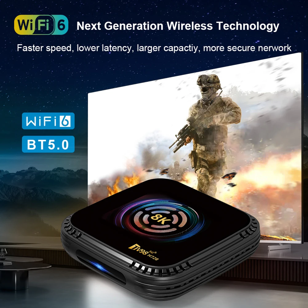 Android 14 Smart TV Box 4G 64G Media Player 8K HD Android Box com decodificador remoto