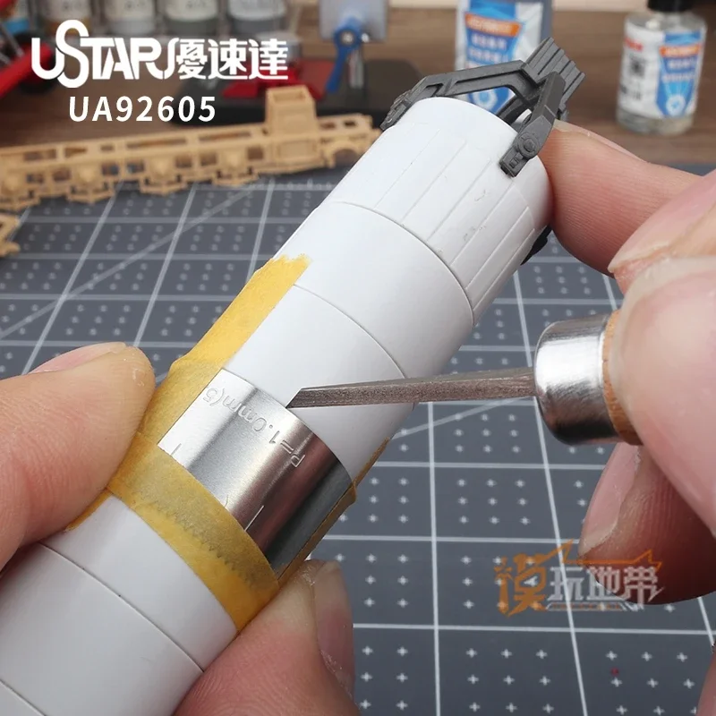 Ustar UA-92604/92605 مسطرة مسافة بفتحة محفورة مسطرة سطح القوس المحفور أدوات بناء نموذج التجميع #2