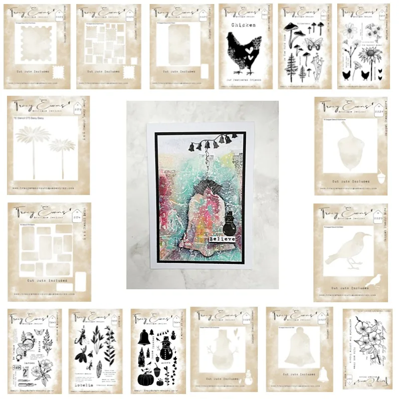 Ticket FeatheredDaisy Batch Bird Bell Snowman  Wild Metal Cutting Dies Stamps Scrapbooking Stencil Photo Album Card DIY Paper