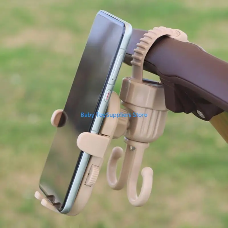 R1WF Multipurpose Pram Hook Double Liger Ogansier Phone حامل حامل حامل مع مرفق عربات سهلة التثبيت