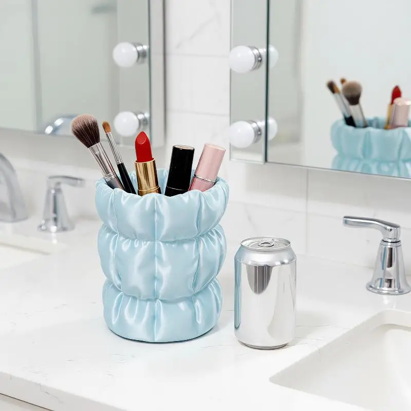 Makeup Brush Storage Holder Premium Elegant Large Capacity Cosmetic Tool Rack for Home Vanity Desktop Organization view 2