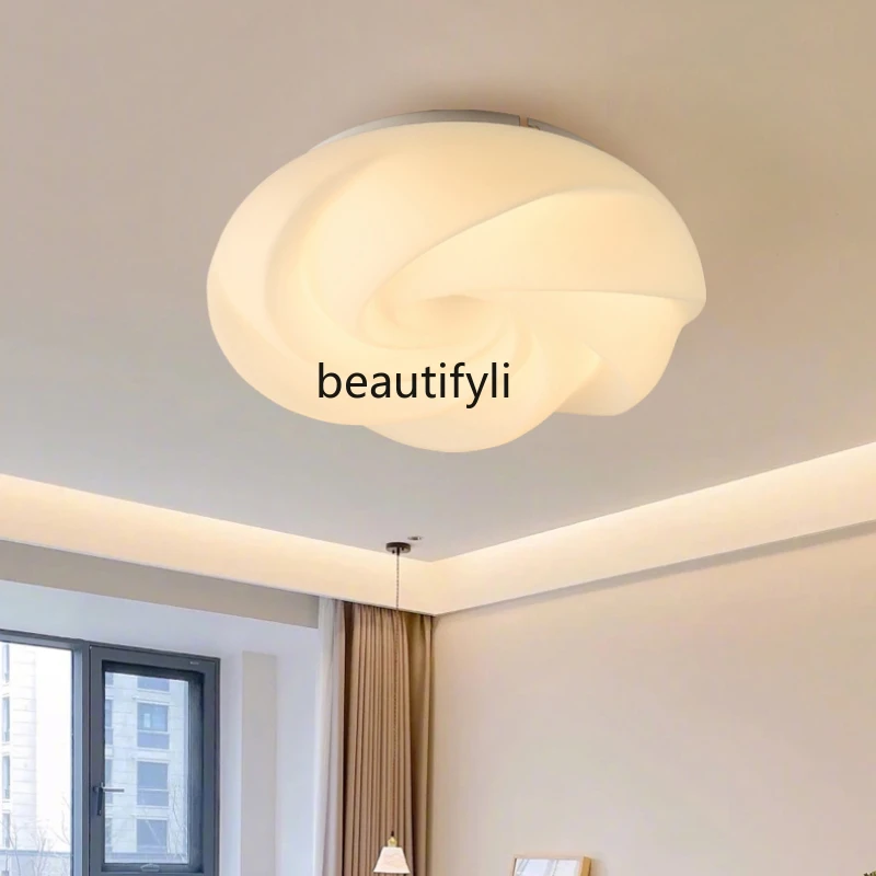 

yj Bedroom Light Creative Rose Cream Style Simple Style Japanese Warm Children's Room Study Ceiling Lamp