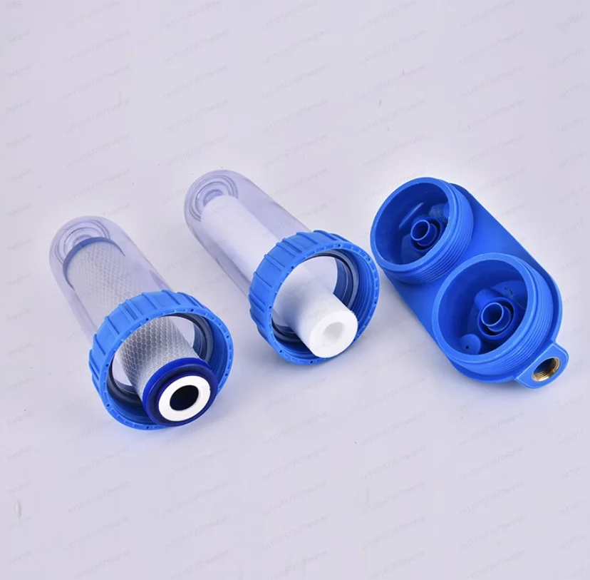 6-Port Copper Connection Two-Stage Transparent Water Filter – Household Purifier for Clean Drinking Water