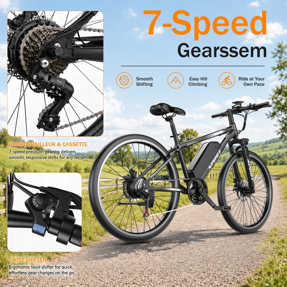 ASKGO Electric Bike for Adults, 26" Electric Mountain Bike, 1500W Peak Ebike, 48V 10.4Ah Removable Battery, 65 Miles,25MPH 48V 10.4Ah,UL2849 image 5