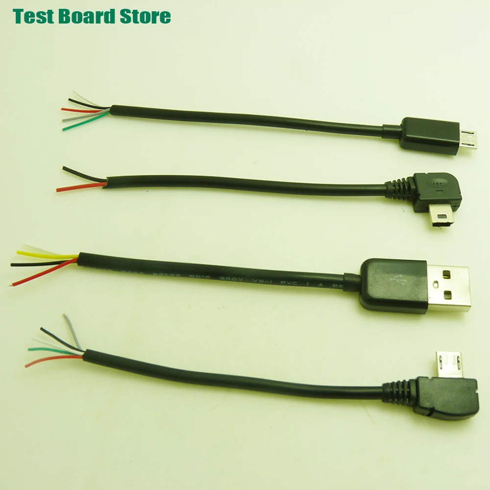 Test Board 1pc 2Core 4Core 5Core Single Head Wire MICRO Charging  Mini Male Connection Line TYPE-C USB Extension Wire