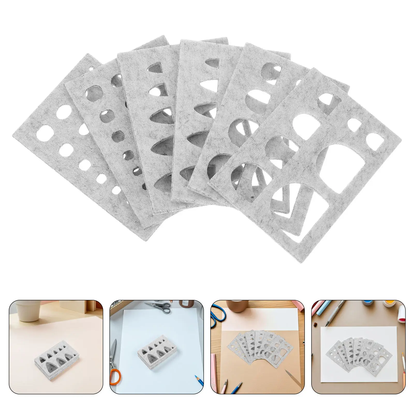 12Pcs Wool Felt Molds Kit Needle Felting Mold Templates for Beginners DIY Animal Wool Craft Supply Set Ear Eye Nose Patterns