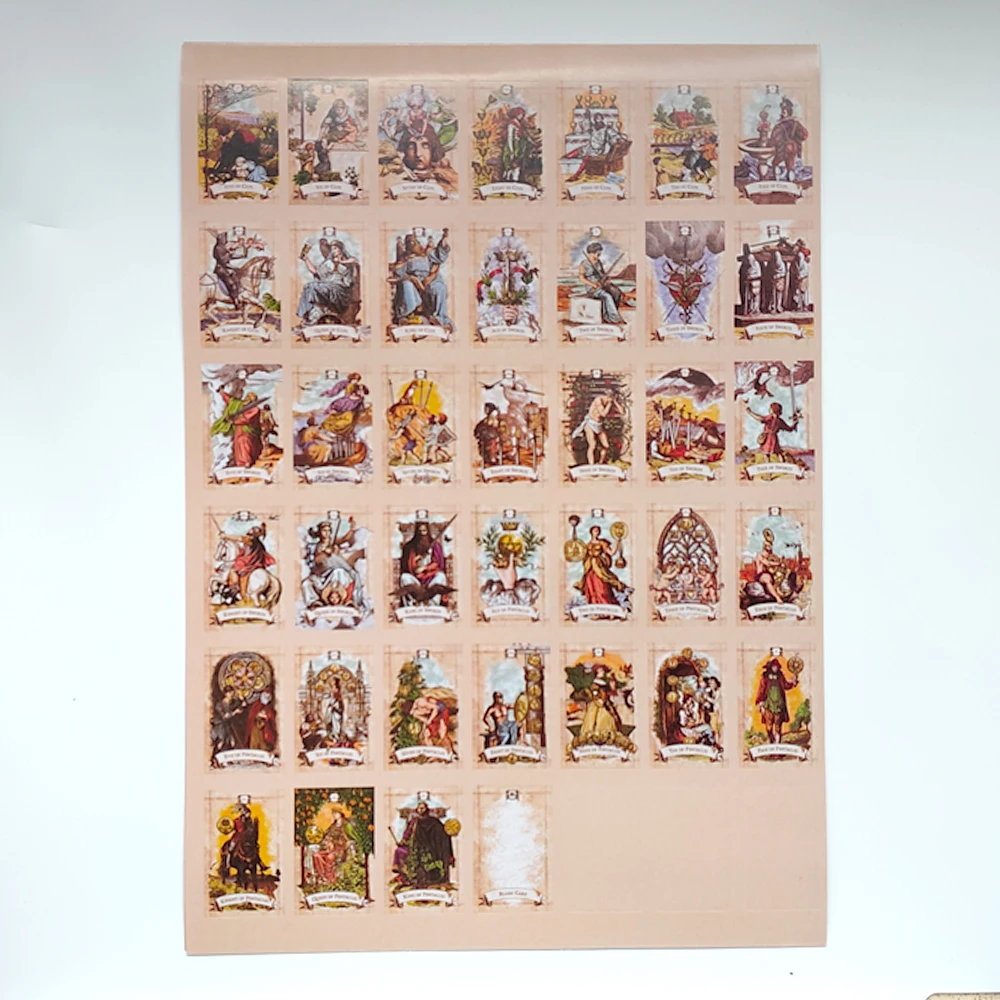 ملصقات التارو ذات الطراز القديم 78 قطعة في ورقتين مقاس A4، كل شارات لاصقة من الفينيل مقاس 4 × 6 سم لأجهزة الكمبيوتر المحمولة والمجلات والسحرية #4