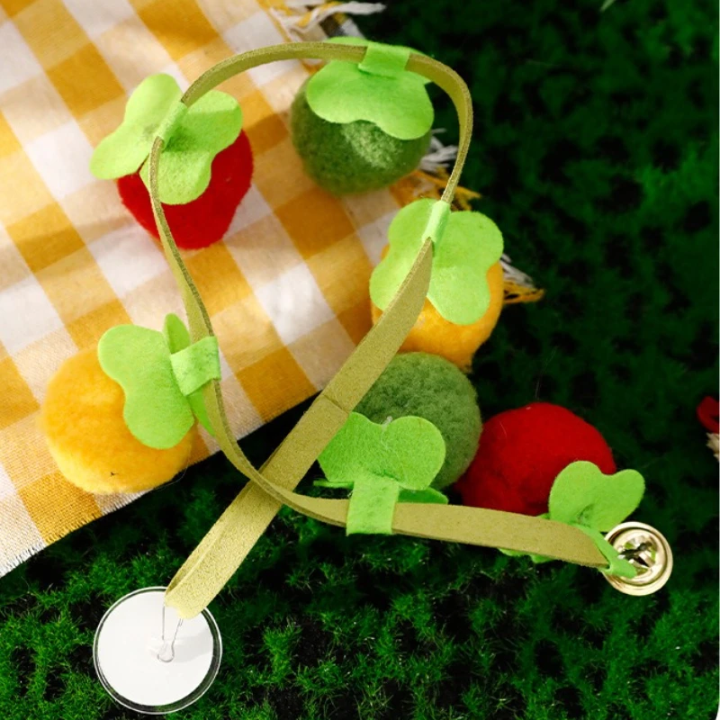 Cat Teaser Toy Squeaky Bell Felt Hanging Interactive Kitten Toy Training Cute Teasing Cat Toy Supplies