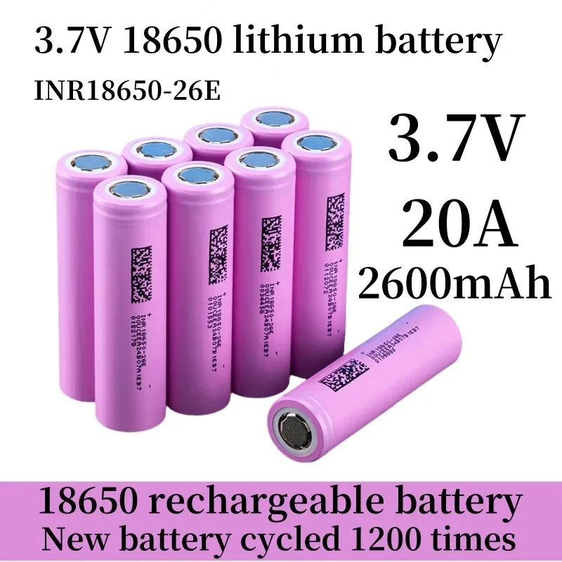 

2600Mah 18650 Rechargeable Battery 3.7V - Long Battery Life, Suitable for Strong Light Flashlight/Drone/Tools - Large Capacity L