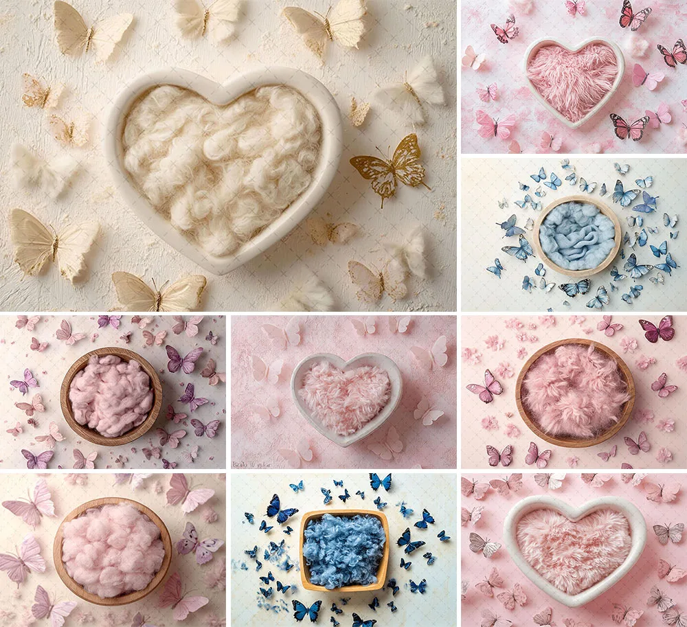 خلفية تصوير من Mehofond على شكل فراشة وردية لحديثي الولادة وحفلات أعياد الميلاد وحفلات استقبال المولود الجديد صورة فنية ديكور خلفية استوديو الصور