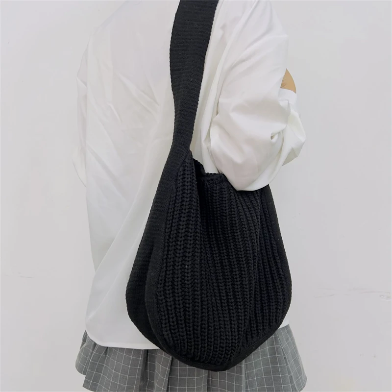 Women Shoulder Bags Large Capacity Crochet Hobo Bag Fashion New Knitting Handbags Female Shopping Bag Hollow Woven Tote Bag