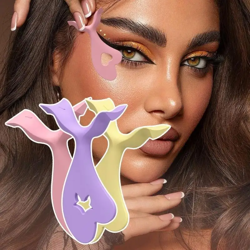 Q1FB Eye Liner Stencil 3pcs قوالب السيليكون لإنشاء حل جميل وحتى أنماط العيون