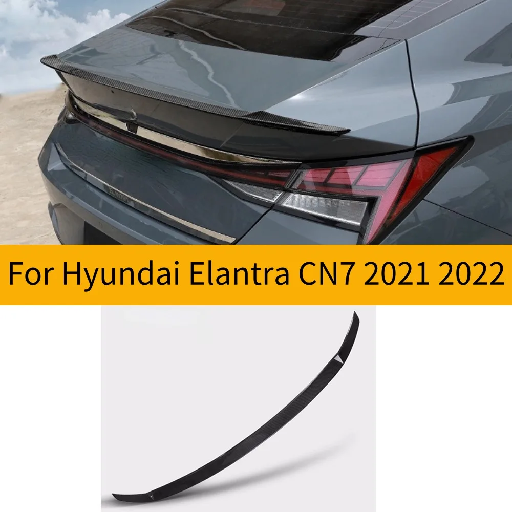 For Hyundai Elantra CN7 2021 2022 Car Rear Trunk Lid Lip Body Kit Spoiler Wings Sport Styling  Glossy Black Tuning Exterior Acce