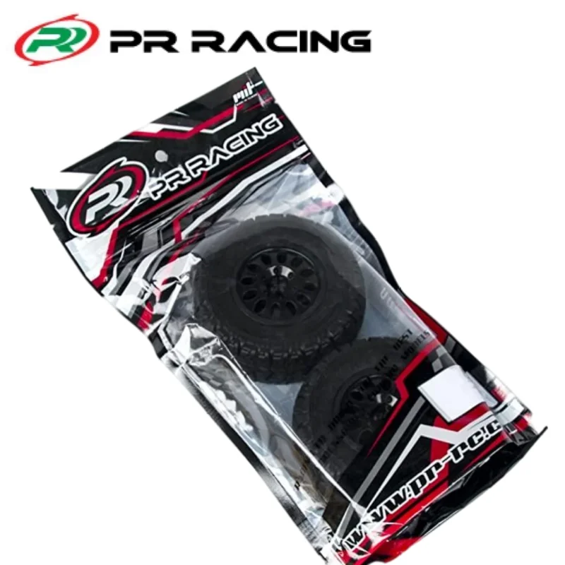2Pcs PR Racing SCT-P006 1/10 Short Course Truck 1/2 Offset Tires with Foam Inserts Black Wheel Rims 12mm Hex AE Losi SLASH ARRMA
