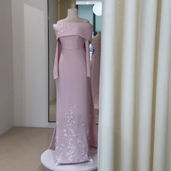 Customized Formal Jersey Sequined Pattern Straight Off-the-shoulder Long Dresses Homecoming Exquisite