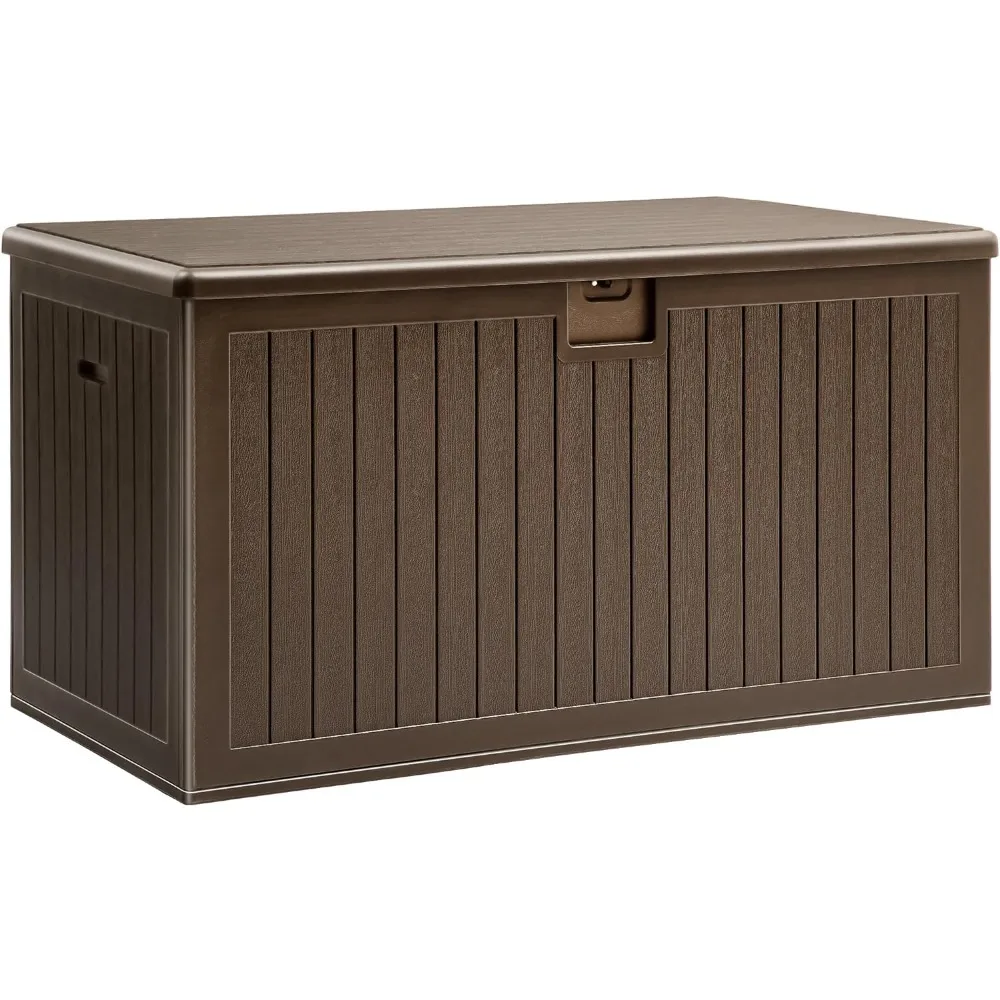 

230 Gallon Double-Wall Deck Box with Divider & Side Handles, Outdoor Large Storage for Patio Furniture Cushions, Storage Box