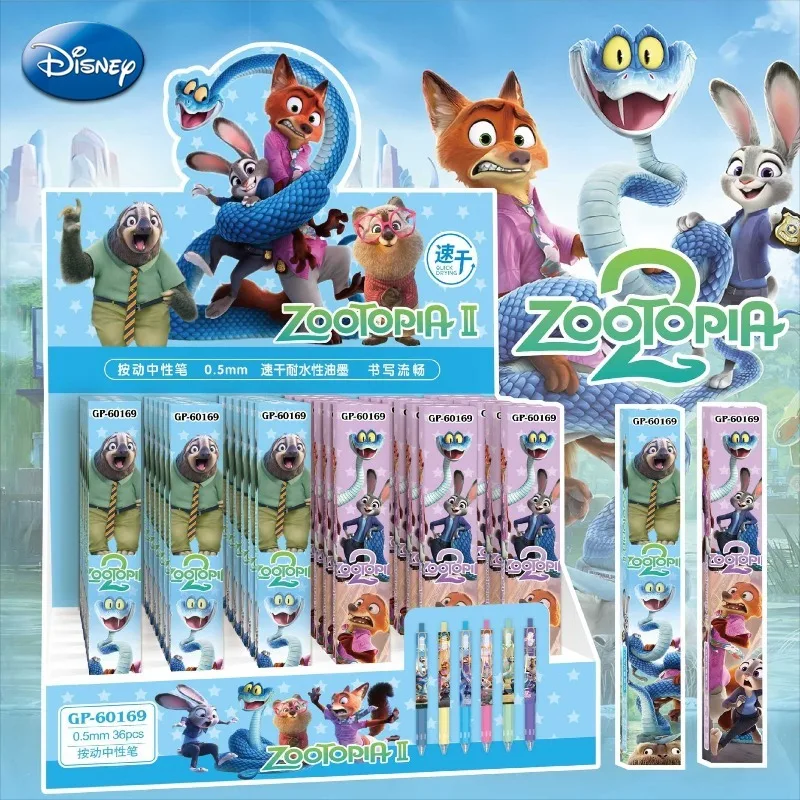 

Zootopia 2 Pen Blind Box Gary Nick Cartoon Kawaii Press Gel Pen Black Office Student Writing Stationery Mystery Box Prizes Gift