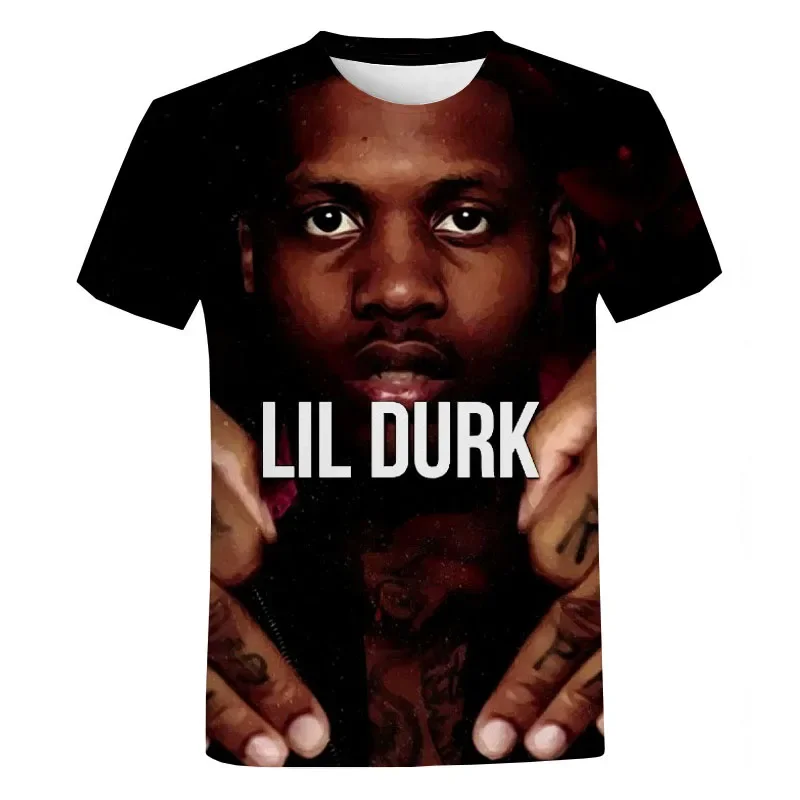 Rapper Lil Durk Men's 3d Printing T Shirt Hip Hop Oversized T Shirt Fashion Harajuku Street Short Sleeve Top T Shirt