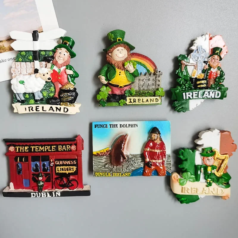 Ireland Fridge Magnets Cartoon Irish Dublin Belfast World Tourism Fridge Magnets Souvenir Refrigerator Magnets Home Decoration