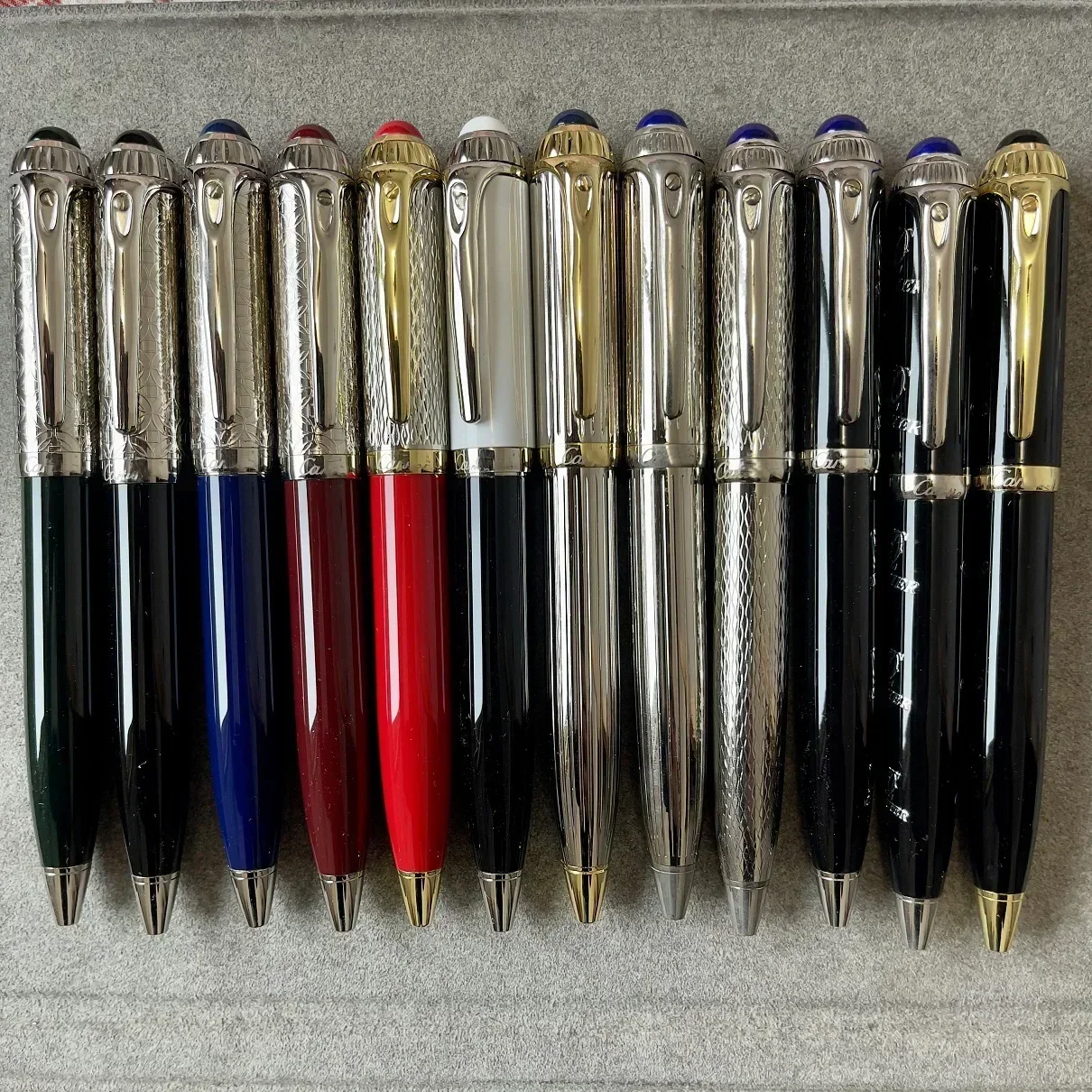 

French boutique high quality crystal heavy touch all metal pearl signature Roller ball pen unique pen