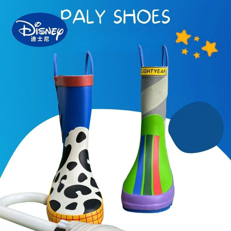 2025 Buzz Lightyear Rain Boots | Matching Adult & Kids Waterproof Rubber Shoes, Anti-Slip Mismatch Design