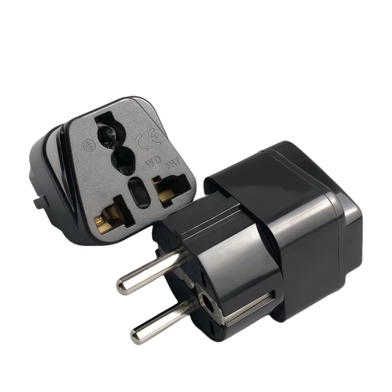 Universal Portable Universal Plug to (French / German) EU Plug Adapter Power Socket Travel Converter Switzerland India UK US AU