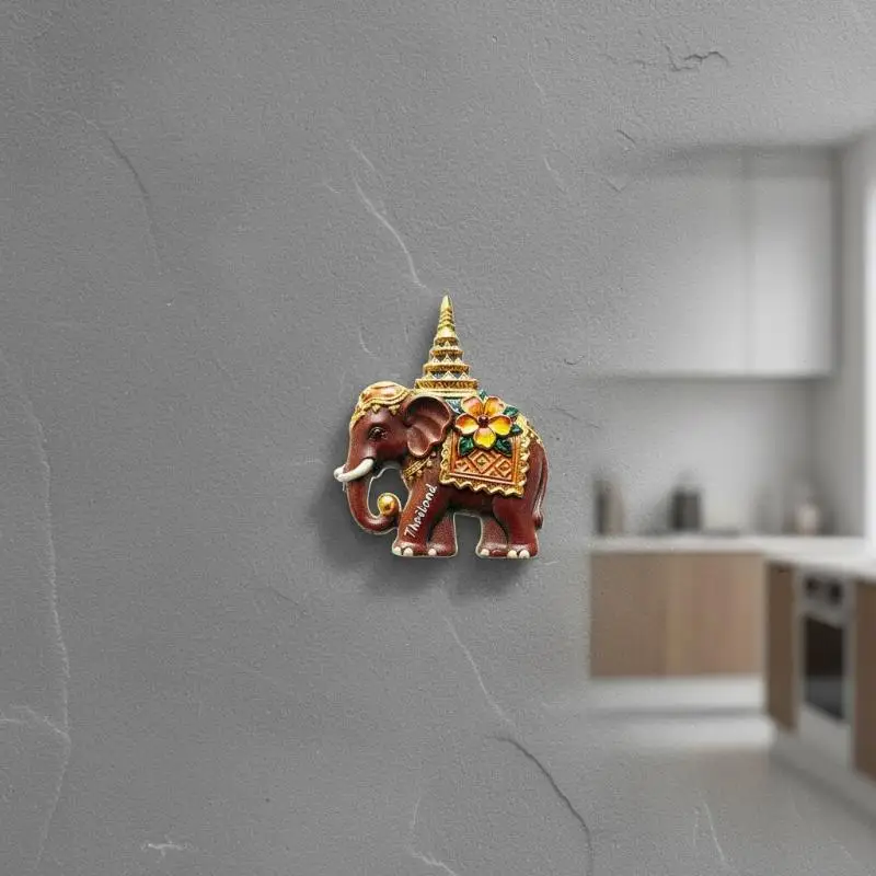 Asia Thailand Bangkok Elephant 3D Resin Fridge Magnets Decoration Articles Handicraft Magnetic Refrigerator Collection Gift