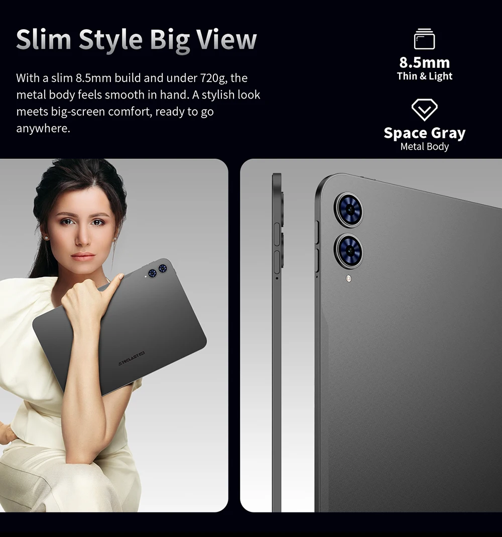 Teclast T65 Tablet Android 16 13.4" 6GB RAM 128GB ROM 120Hz 1920x120IPS T7280 8-core 4G LTE 8000mAh Type-C GPS 13MP