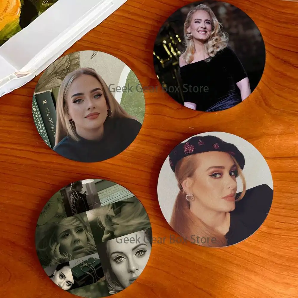 

Singer A-Adele Wood Coaster Set - Heat Resistant For Tea & Coffee, Home Cafe Decor Holiday Gift