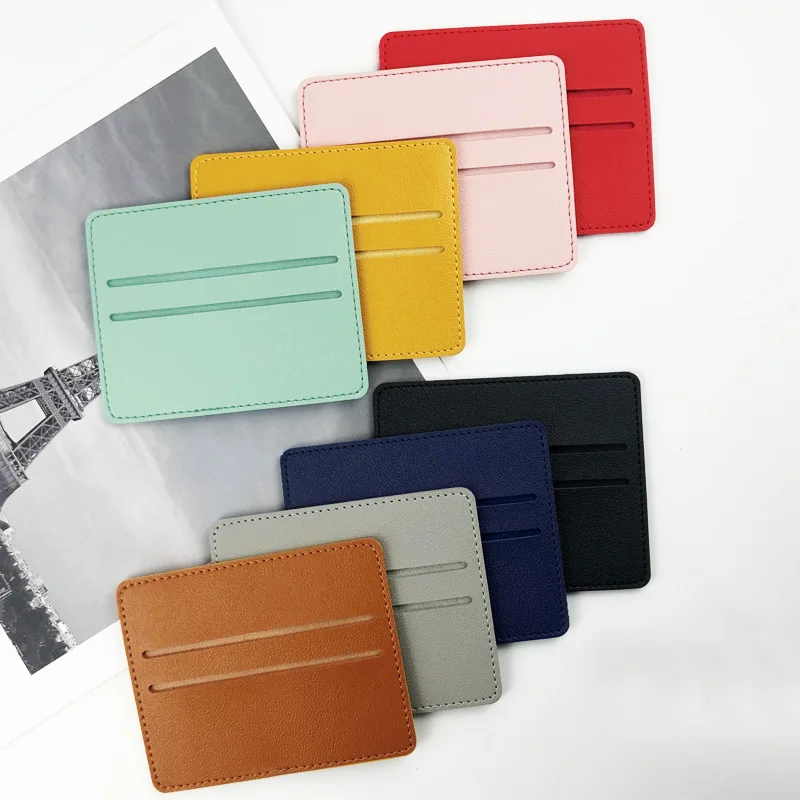 random color1pc Ultra Thin PU Leather Card Holder Multi Slot Women ID Card Cover Credit Card Wallet Protective Case