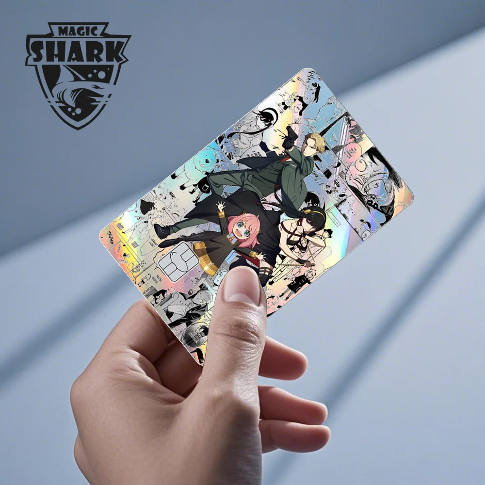 Magic Shark SPY X Family Anime Holographischer Aufkleber-Film für Kleine und Große Kredit-, Bank- und Debitkarten Ohne Chip Ohne Verblassen – Detail 10
