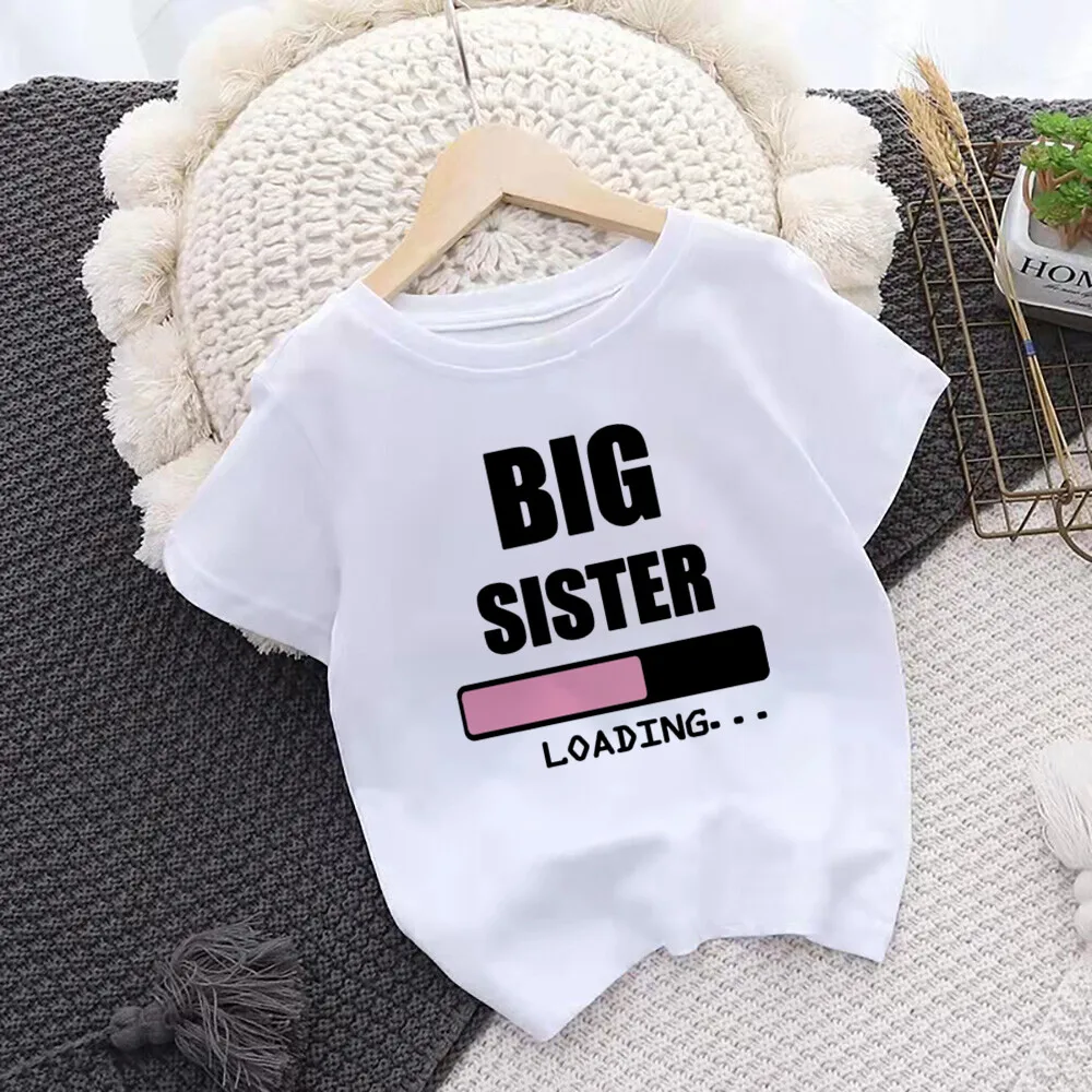 2024 Hot Promoted To Big Sister Kids T-Shirt Childrens T Shirt Baby Top Toddler Tshirt Summer Clothes Girls Short Sleeve Tee