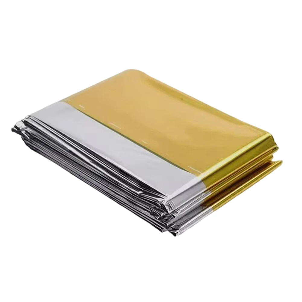 Reflective Thermal Blanket for Camping Aluminum Foil Waterproof Windproof Sleeping Bag Liner Ground Mat 140x210cm