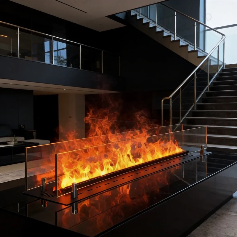 

Modern Adjustable Customize Remote Control Fake Fireplace 3D Realistic Log Set Water Vapor Flame Effect Electric Fire Place