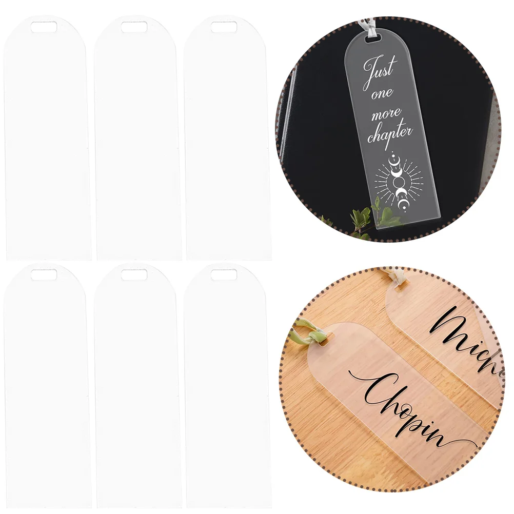 

Clear Bookmark Sleeves Transparent Blank Page Marker Tassel Acrylic Reading Bookmarks