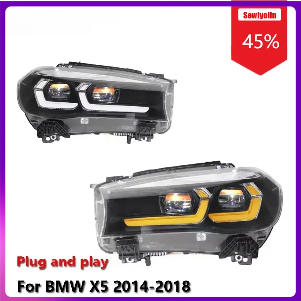 

Sewiyolin автомобильные лазерные фары в сборе для BMW X5 F15 2014-2018 авто противотуманные фары DRL тормозной указатель поворота Plug and Play