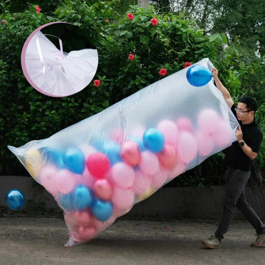 4 قطع أكياس بالونات كبيرة جدًا للنقل 2 قطعة 59 × 98.4 بوصة + 2 قطعة 47.2 × 59 مثالية لزينة الزفاف وأعياد الميلاد