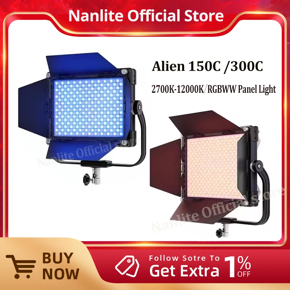 

Nanlite Alien 150C 300C 2700K-12000K RGBWW LED Panel Light Photography Lighting for Studio Outdoor Live Shooting Fill Light