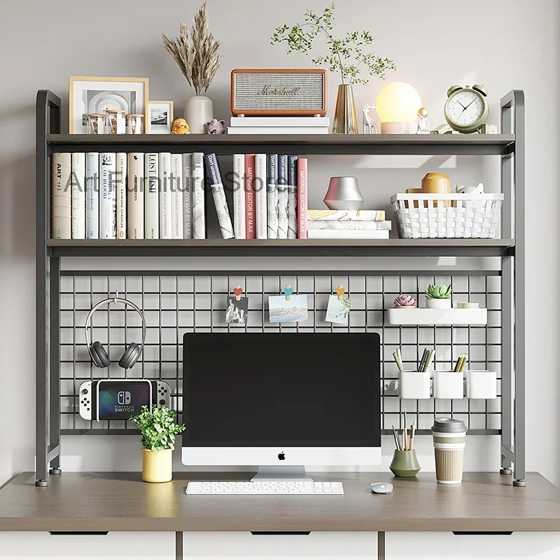 

Bookshelf Desk Storage Desktop Multilayer Wrought Iron Shelves Student Computer Desk Bookcases Estanteria Home Furniture WKBS