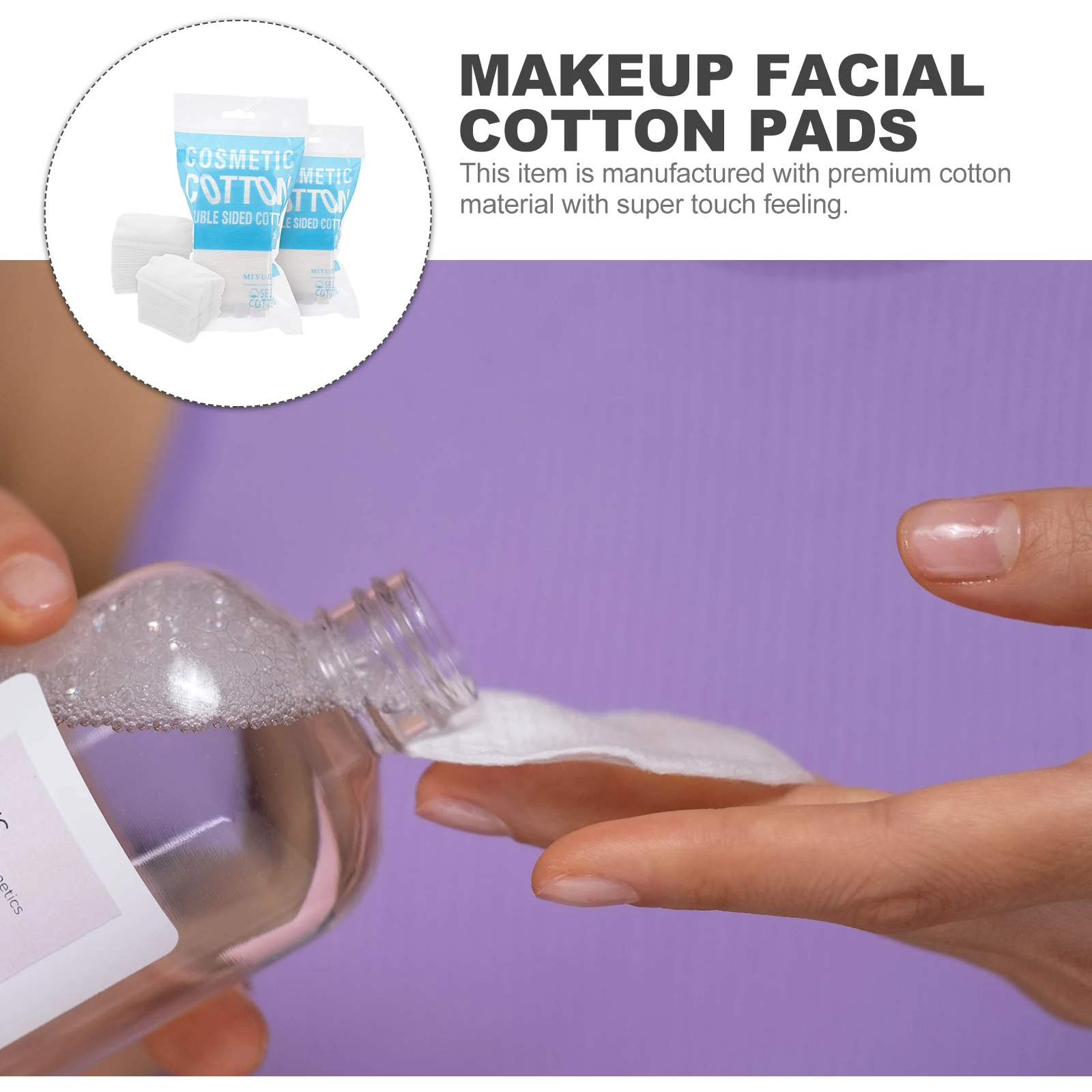 200 قطعة من وسادات القطن الآمنة عديمة الرائحة مزيل المكياج للعناية بالبشرة للاستخدام اليومي، تطبيق جل الحبر المحمول خفيف الوزن #1