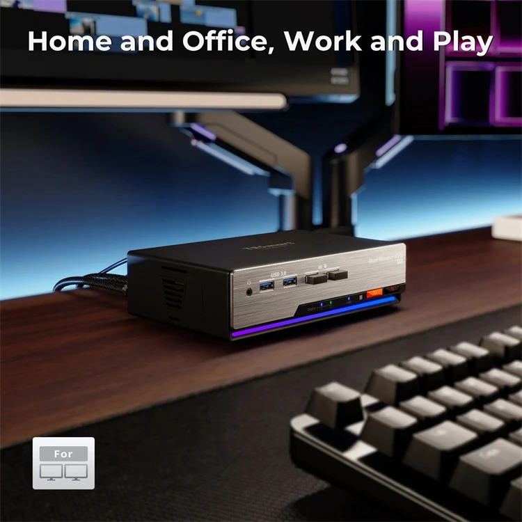 TESmart DP 1.4 Dual 8K@60Hz KVM Switch Gaming Dock für 2 PCs 2 Monitore mit G-Sync FreeSync EDID Displayport KVM