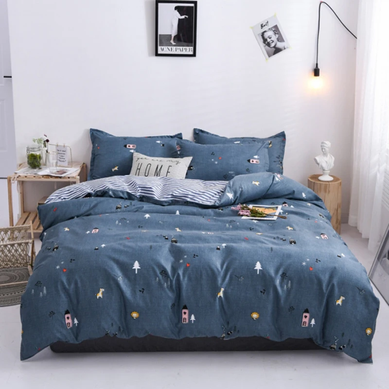 Nordic plaid AB set biancheria da letto laterale 4 pezzi copripiumino federa lino 3/4 pezzi per letto matrimoniale matrimoniale copripiumino set