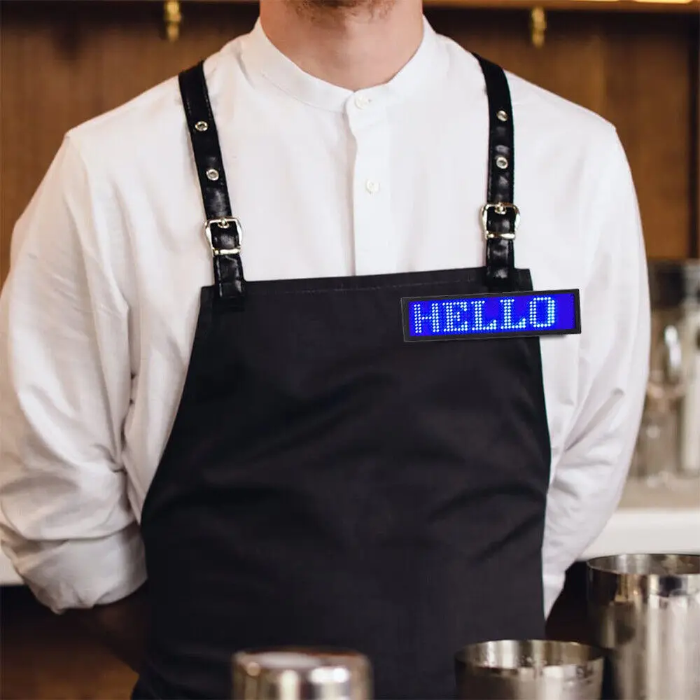 LED Bluetooth Digital Diy Programmable Charging Scrolling Name Message Tag Badge Sign