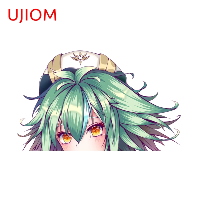 UJIOM فاليريا رودريغيز تطل جينشين تأثير الجدار ملصق لطيف الجدة لافتة للنظر ملصق مائي مناسب لغرفة اكسسوارات الديكور