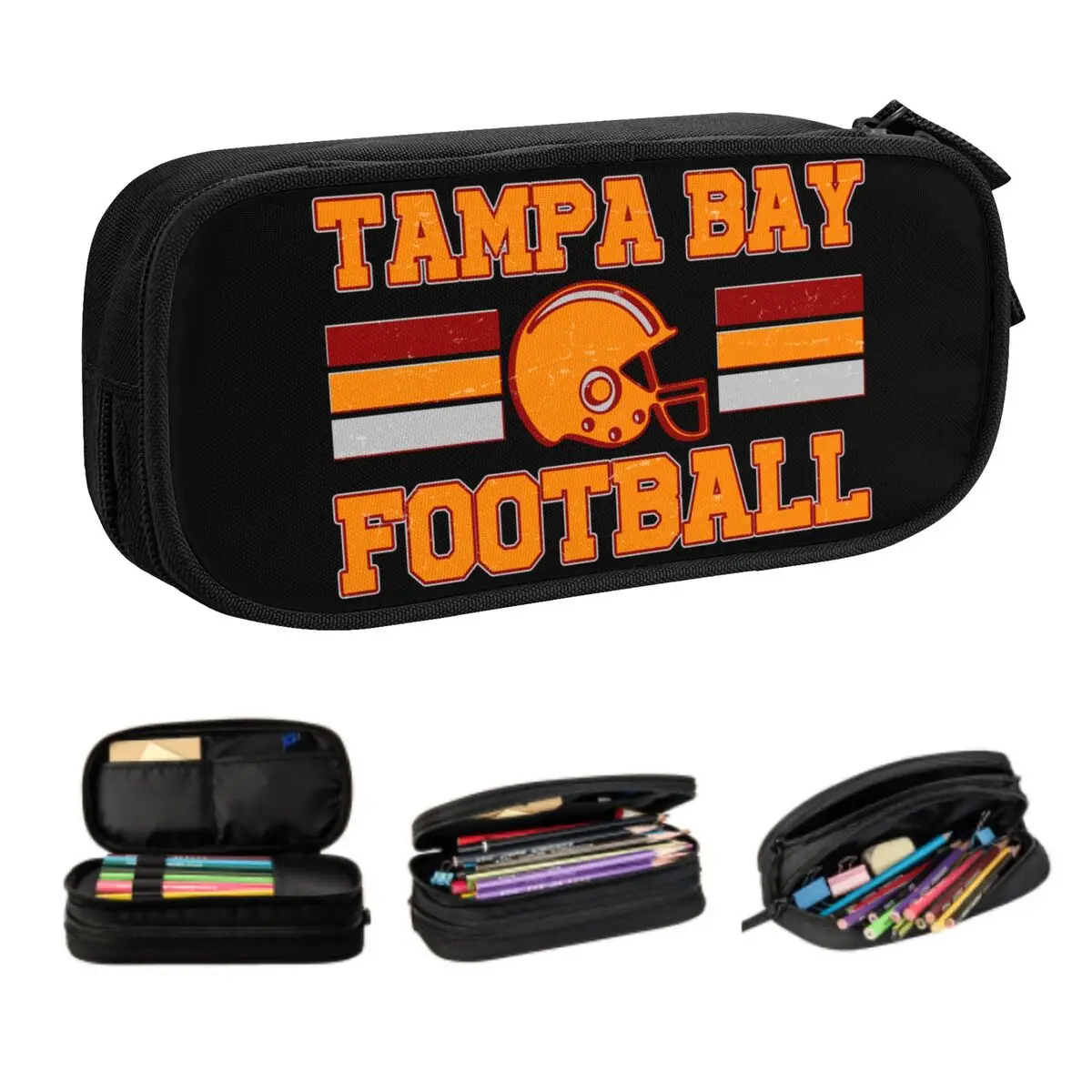 

Custom Florida Tampa Bay Football Kawaii Pencil Cases Girls Boys Big Capacity Pencil Pouch Students Stationery