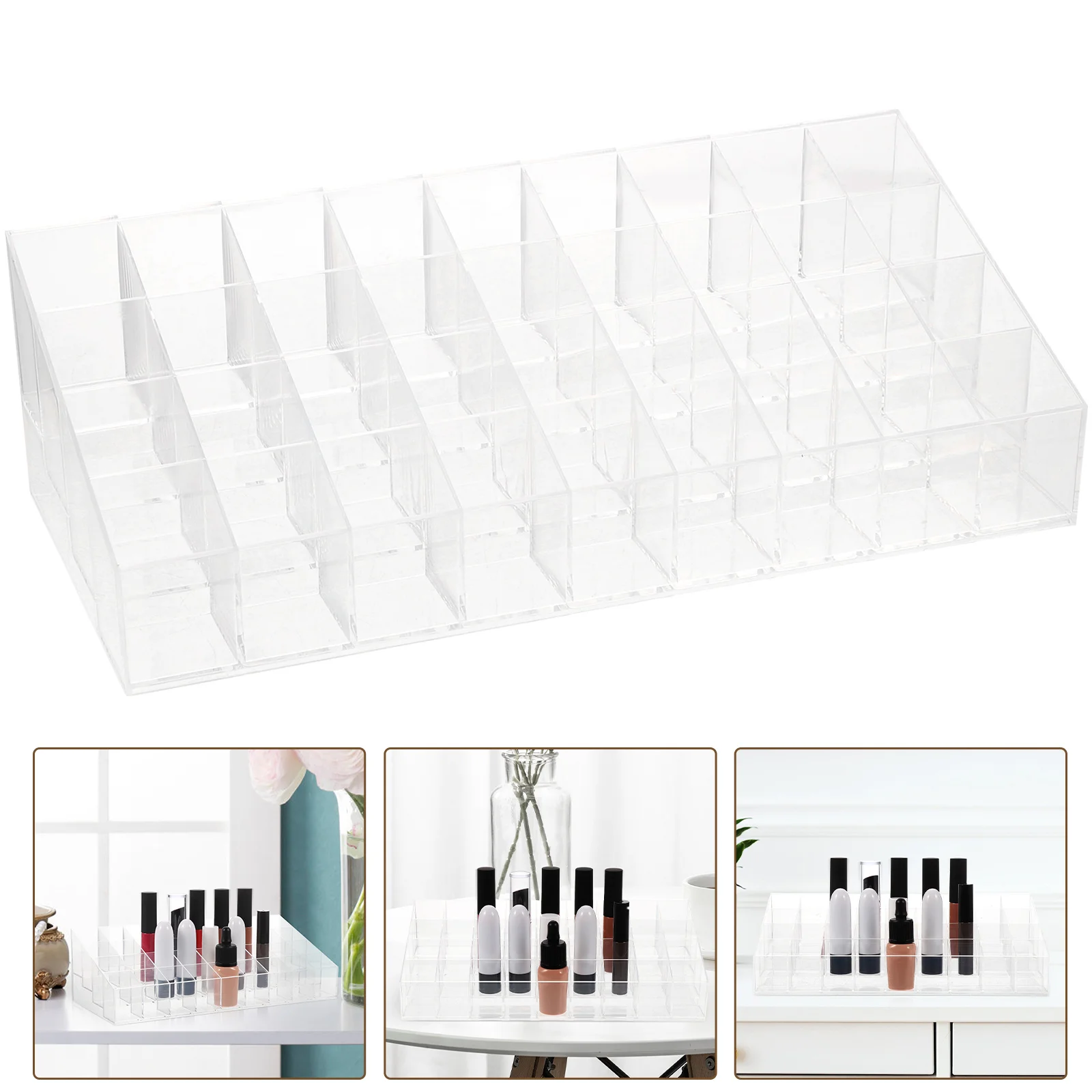 

Lipstick Organizer Storage Box Makeup Organizer Holder Large Capacity Durable Material Scratch Resistant Desktop Holder