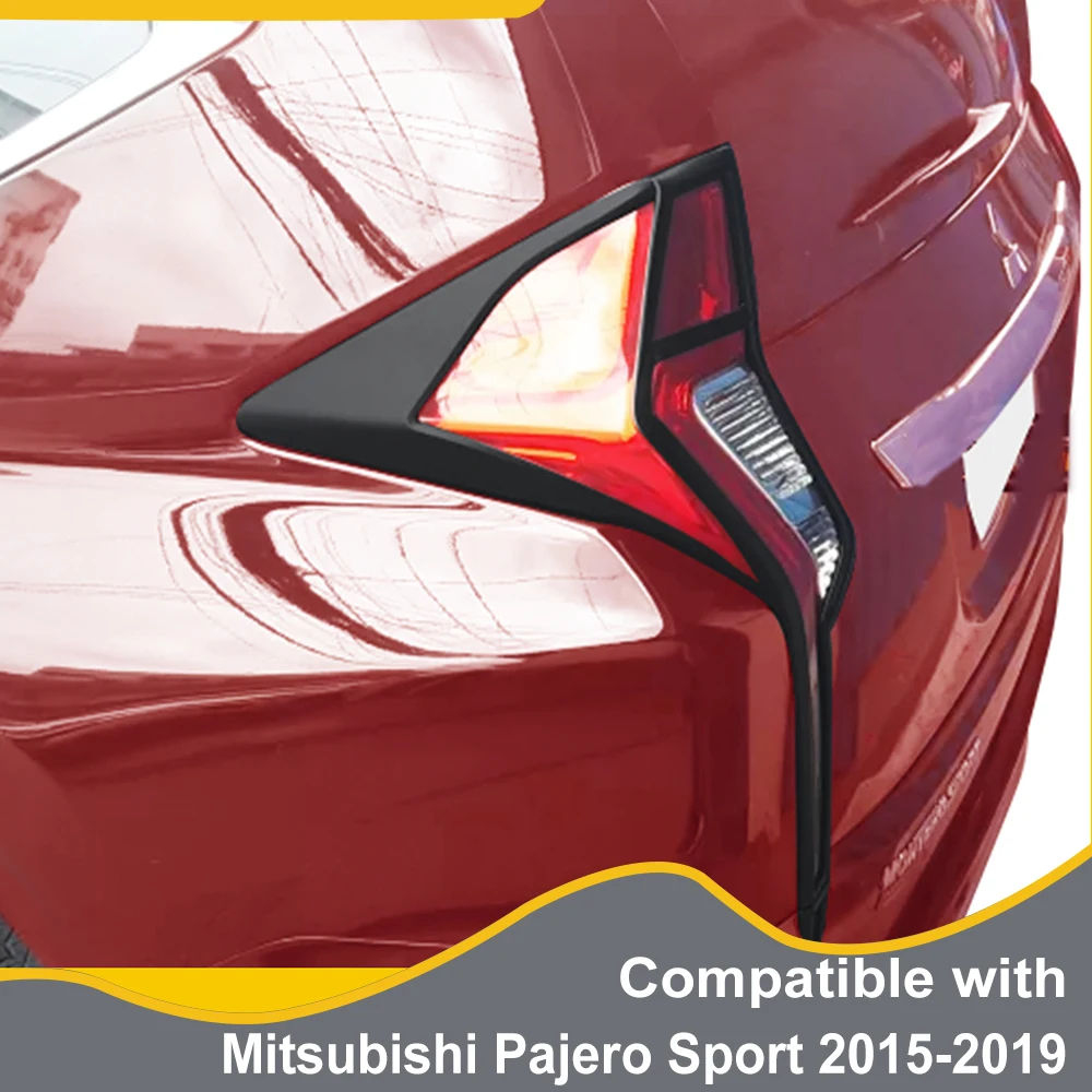 Headlight Tail Light Covers for Mitsubishi Pajero Sport 2015-2019 Montero Sport  ABS Matte Black Lamp Hoods Exterior Accessories