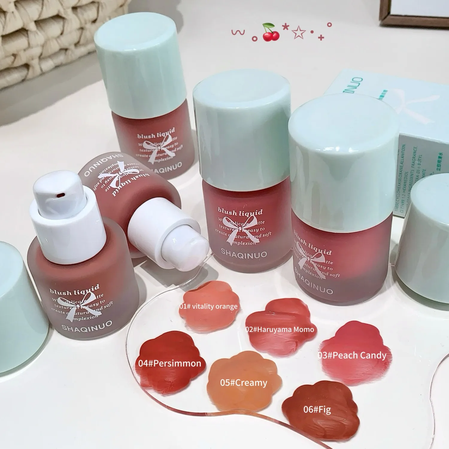 Vitality Pink Liquid Blush Moisturizing And Easy to Apply Face Rouge Cheek Makeup Blusher