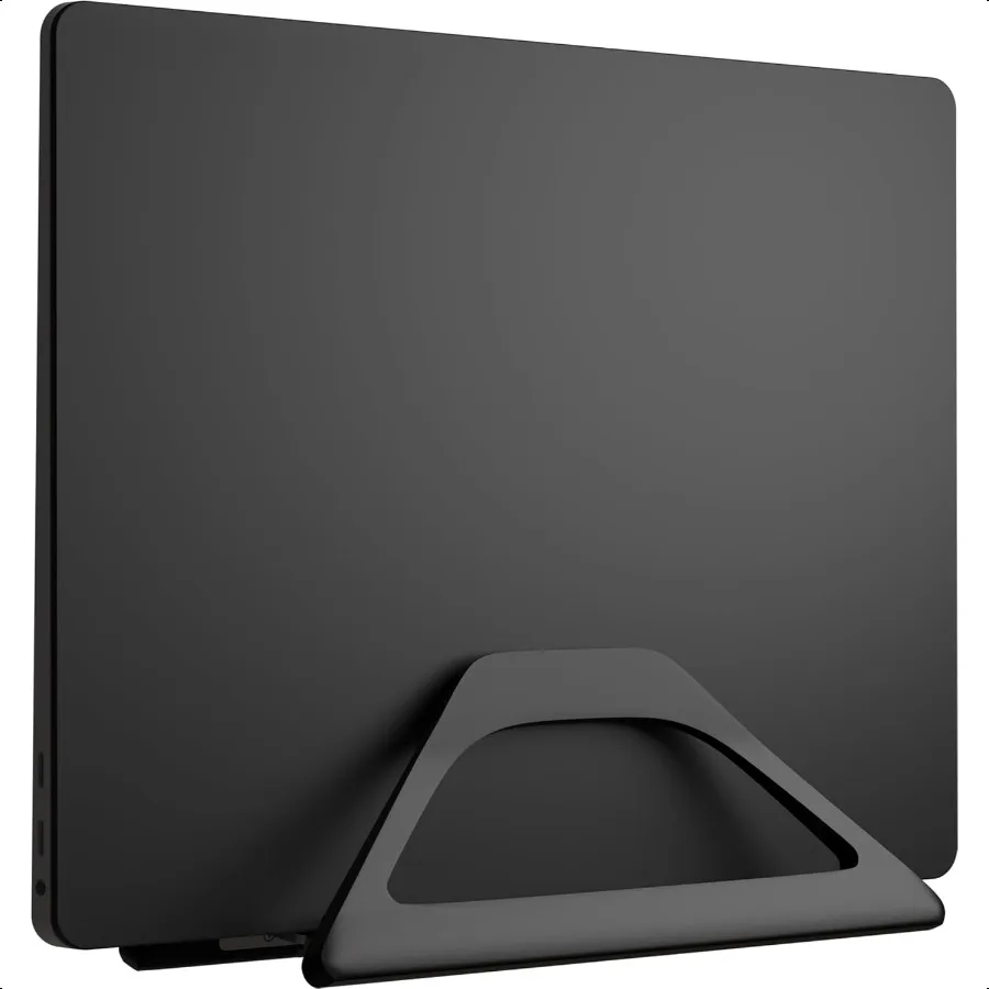 

Elestoria Vertical Laptop Stand Holder Adjustable Laptop Holder Vertical fits All Book Chromebook Gaming Laptops Black