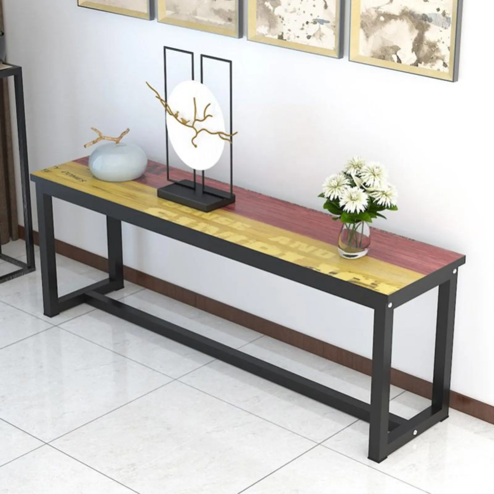 

Low Backless Bench Multi-Functional Rectangular Frame Bench Versatile Use Long-Lasting for Homeowners, Adults, Retail Shop